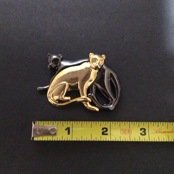 Bundle 2 for $15 Gold and Black Tone Panther Brooch - Picture 3 of 4